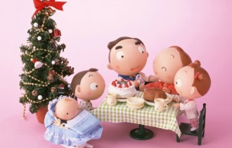 Clay Doll Family in Christmas - Рождество у игрушечной семейки (29 обоев)